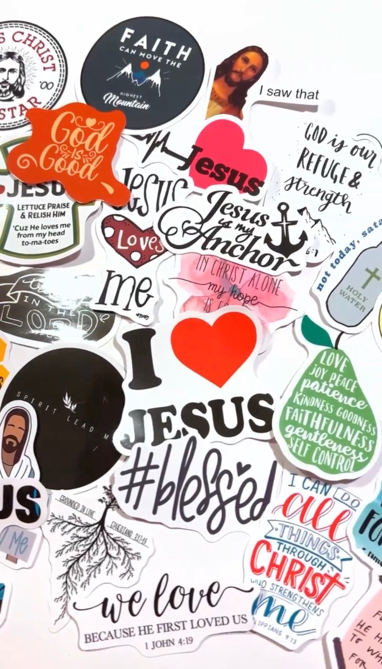 100pcs Faith Inspired Jesus & Bible Verse Sticker Pack