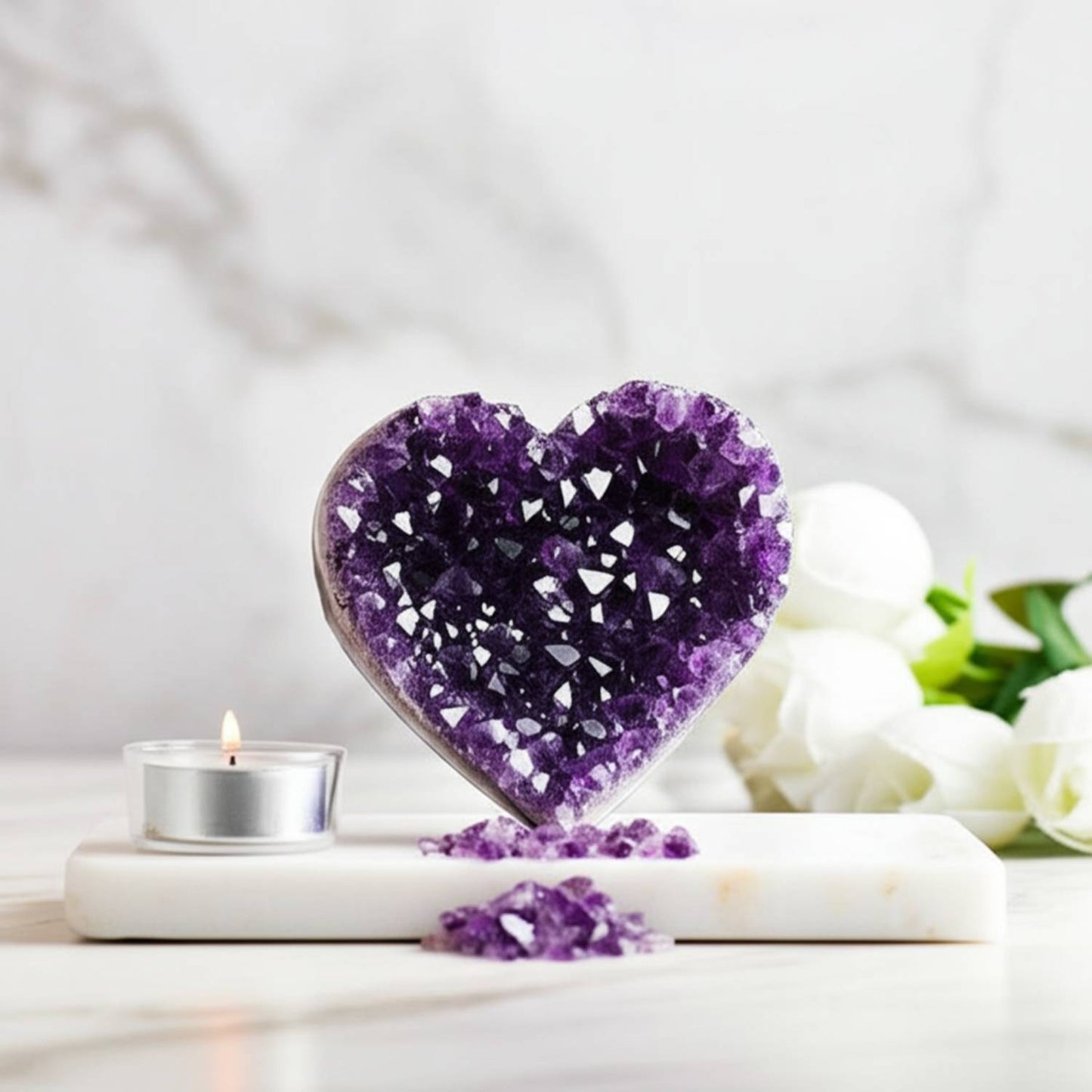 Amethyst Crystal Heart